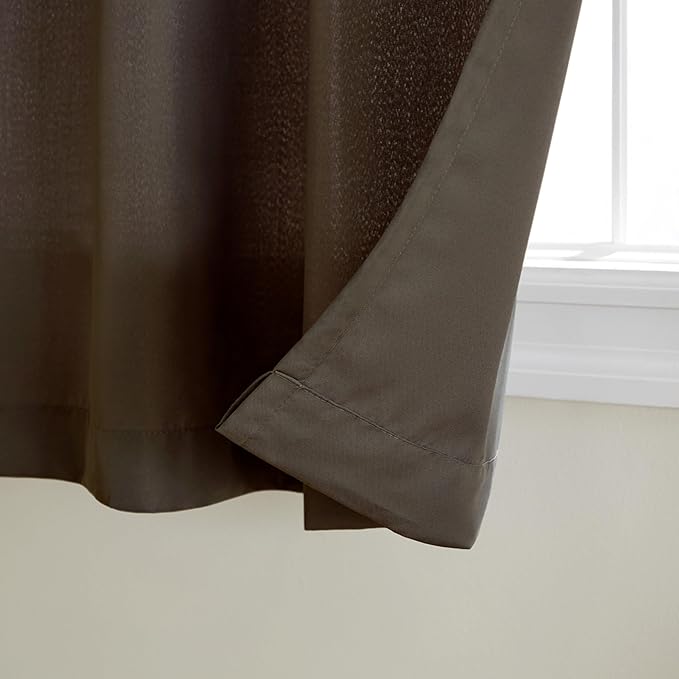 TOWN & COUNTRY ΒASICS Cabana Solid Heavyweight Indoor Outdoor Curtains, Light Filtering Opacity with Grommet Top, Water Repellent, 2-Pack Set, 54"x84", Chocolate TOWN+%26+COUNTRY+BASICS