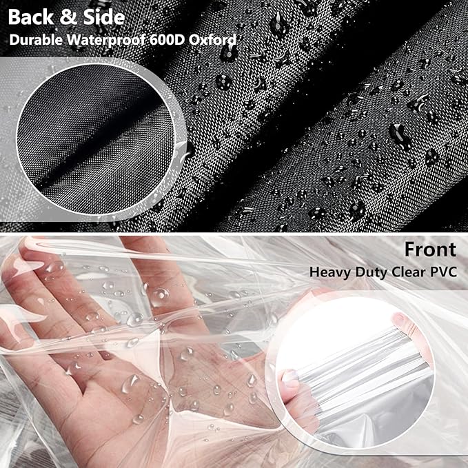 Waterproof Shelf Cover,Outdoor 600D Heavy Duty Dustproof Storage Shelves Cover,36''x16''x72'' Shelf Covers for Wire Shelving with Zippers,Storage Rack Covers with Clear Front Dalema