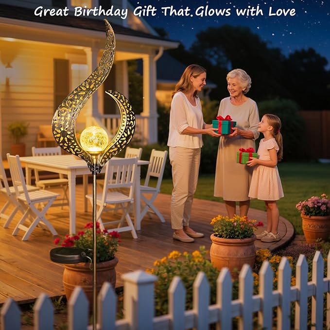 HOMEIMPRO Outdoor Solar Garden Lights Waterproof, Gifts for Mom Dad, Yard Art, Pathway, Lawn Ornaments, Outdoor Decor,Birthday Gifts for Wife Women (Bronze,2Pack) Homeimpro
