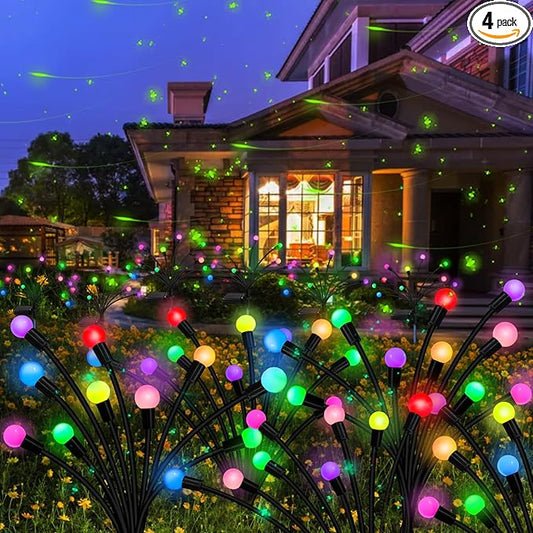 Kohlrabi Solar Garden Lights Outdoor, 4 Pack 40 LED Solar Firefly Lights Waterproof, Sway by Wind, Swaying Light for Yard Patio Backyard Garden Planter Flower Bed Pathway Outdoor Decoration KohlrabiDecor