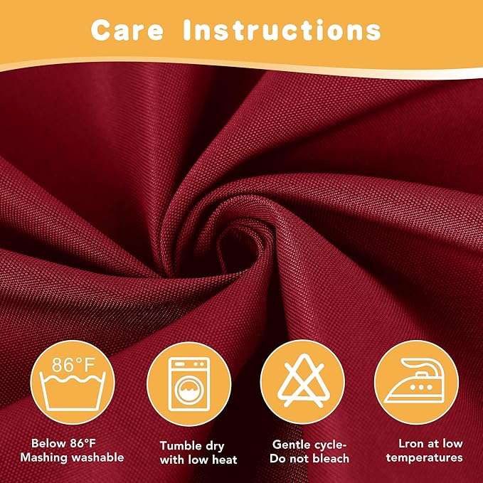 HolidayIdeas Red Outdoor Curtains for Patio Waterproof, 2 Panels - 54 x 108 Inch - Privacy Protection & Light Filtering Curtains Grommet Outside Curtains for Porch, Gazebo, Pergola, Backyard HolidayIdeas