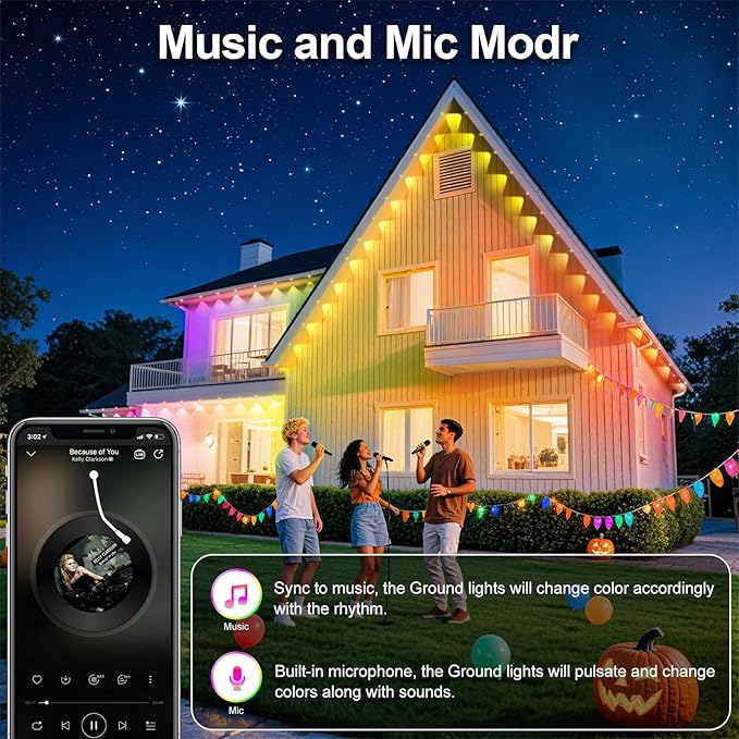 400Ft Permanent Outdoor Lights for House Waterproof, IP67 LED Eave Lights with App/Remote Control, Outdoor Permanent led Lighting for House Roof Decor,Christmas,Party,All Holiday and Daily Rootora