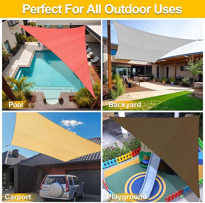 KANAGAWA Sun Shade Sail 13'x20' Dark Gray Rectangle UV Block Canopy Awning Shelter Fabric Cloth Screen for Outdoor Patio Garden Backyard KANAGAWA