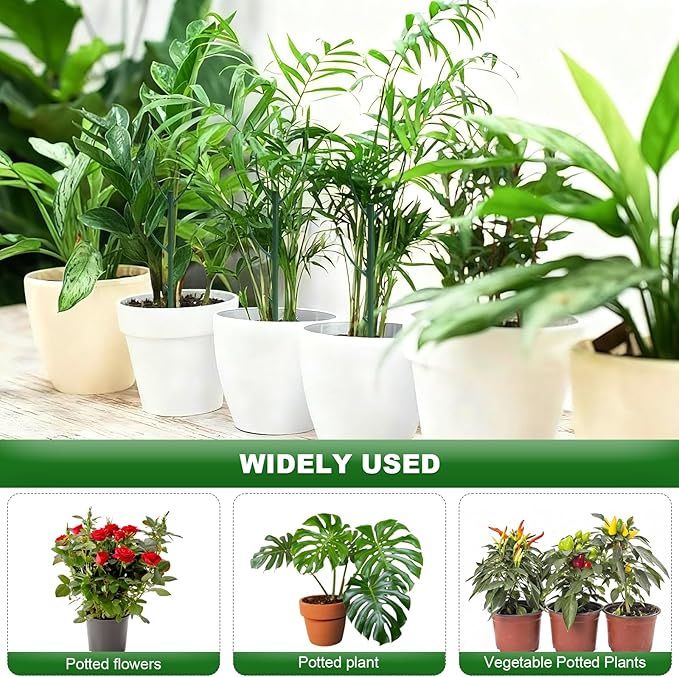5pack Adjustable Plant Support Pole – Stackable Indoor/Outdoor Support Pole with Clamps, Suitable for Supporting Monstera and Climbing Plants, Garden Accessories, Perfect Replacement for Plant Stakes Rootora