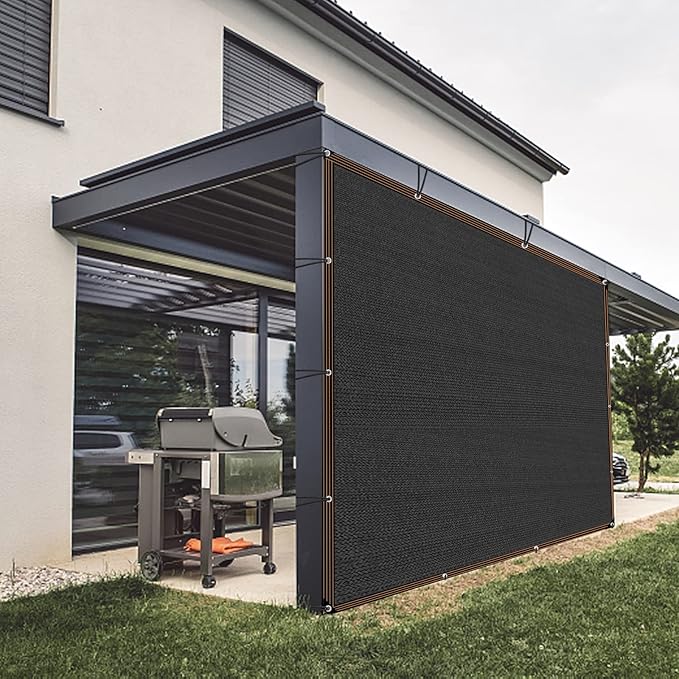 Shade Cloth 90% Sunblock Net for Garden Patio,Shade Sails -for Plants Greenhouse Outdoor Pergola Lawn, Easier to Hang Sun Protection Neting Cover for Kennel Chicken Coop, 10x12 FT QLOFEI
