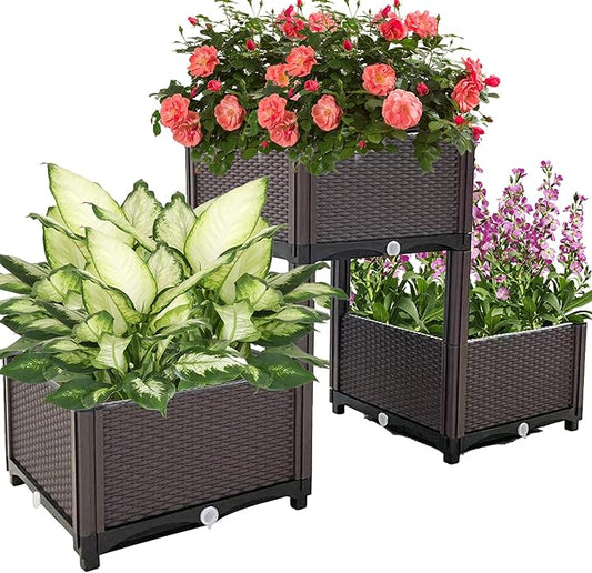 Raised Garden Bed with Legs Planters for Outdoor Plants pots Elevated Garden Boxes Garden Patio Balcony Deck to Planting Flowers Vegetables Tomato and Herbs TDDSS