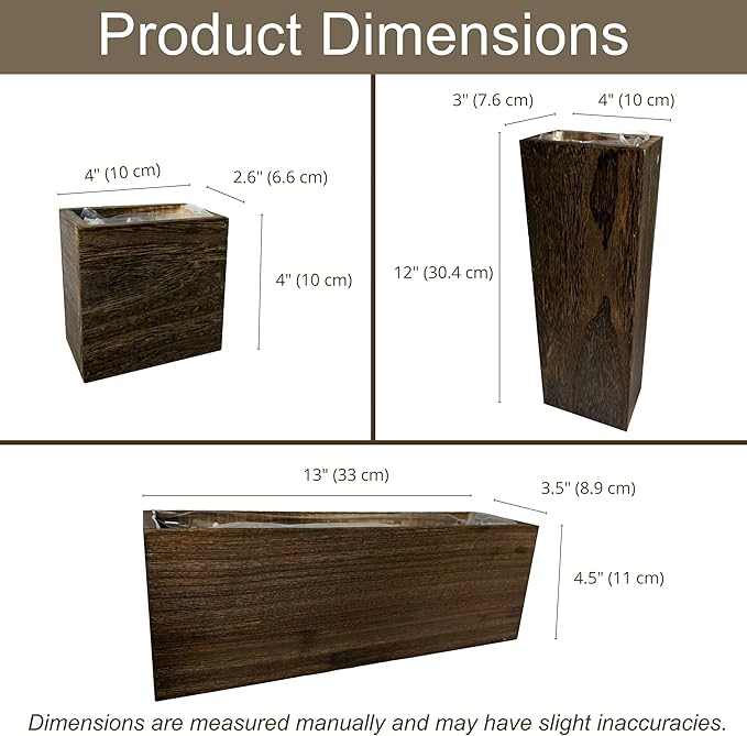 LaLaGreen Wood Planter Box for Plants (8 Pack) Wooden Wall Hanging Planters for Indoor Plant Holder Vase for Dried Flowers, Modern Country Rustic Wall Decor Living Room Bedroom Office Home Garden L%C3%A1L%C3%A1Green