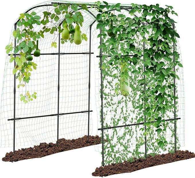 DoCred Tall Garden Arch Trellis for Climbing Plants, 87in Tall Metal Plant Support Trellis Archway for Climbing Vine Vegetable/Fruit/Flower Outdoor Yard Lawn Garden Arch Tunnel Trellis DoCred