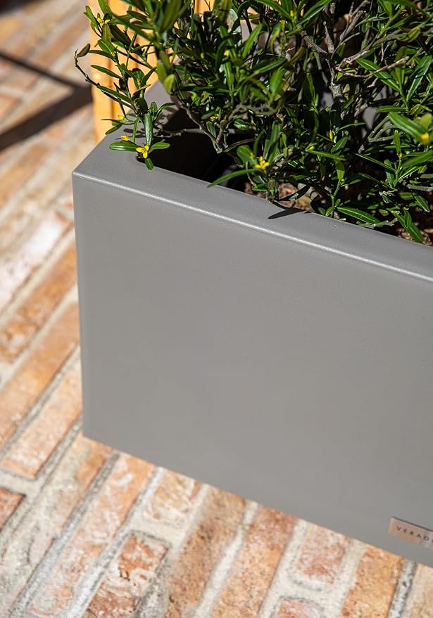 Veradek Block Series Long Box Planter - Large Rectangular Planter for Indoor or Outdoor Patio/Porch | Durable All-Weather Use with Drainage Holes | Modern Décor for Tall Plants, Flowers or Shrubs VeradekOutdoor