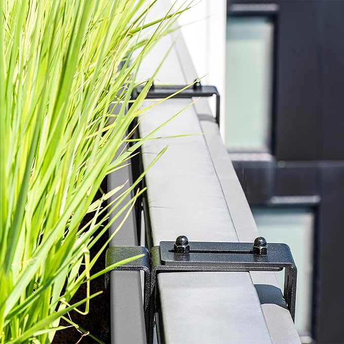 Veradek Block Series Railing Planter - Rectangular Flower Box for Outdoor Balcony/Fence | Durable All-Weather Use with Adjustable Brackets | Modern Décor for Flowers, Succulents, Hanging Plants VeradekOutdoor