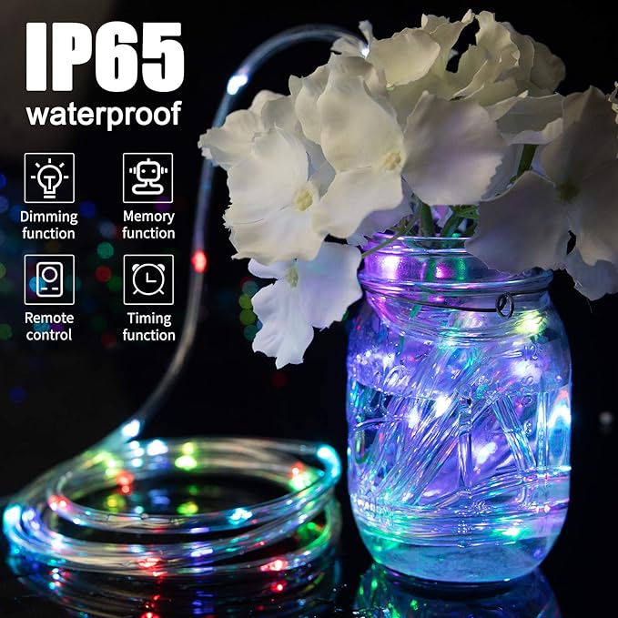 Minetom Color Changing Rope Lights: 72 Ft 220 LED Outdoor String Lights with Plug | Big Twinkle Lights for Bedroom Wedding Patio Garden Christmas Decor | 16 Colors Minetom