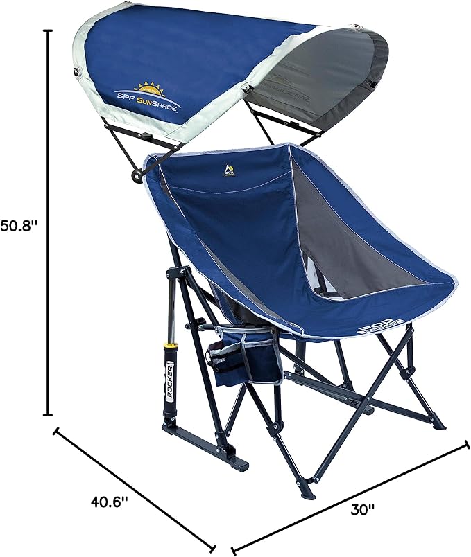 GCI Outdoor Pod Rocker Outdoor Rocking Chair with SunShade Canopy GCIOUTDOOR