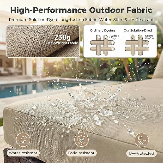NICESOUL 9 Piece Patio Furniture Conversation Set, Extra Large Size Outdoor Rattan Sectionals with Fire Pit Table Natural Gas & Propane Convertible, 29.3'' High Back 8 Seater Deep Wide Sofa, Espresso NICESOUL