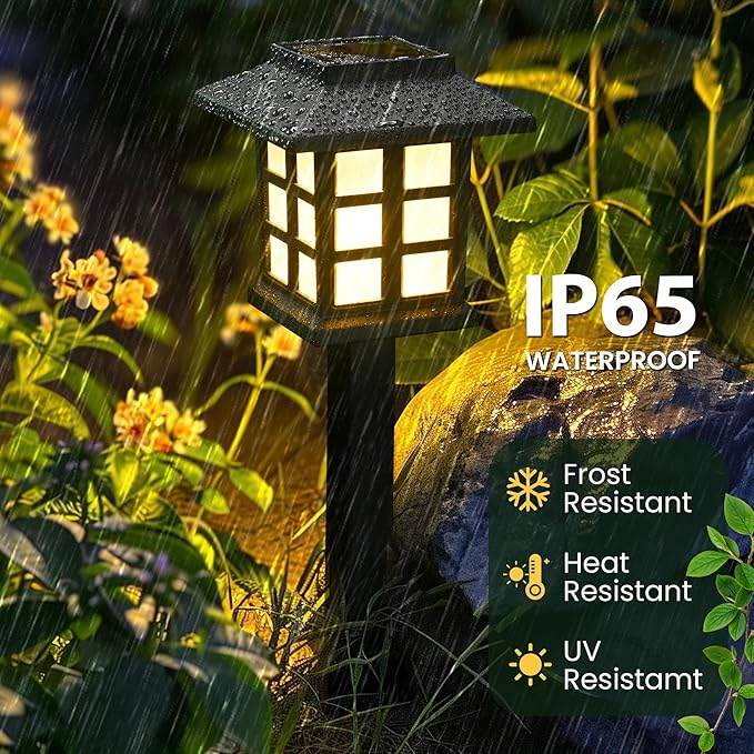 GIGALUMI Solar Outdoor Lights，8 Pack LED Solar Lights Outdoor Waterproof, Solar Walkway Lights Maintain 10 Hours of Lighting for Your Garden, Landscape, Path, Yard, Patio, Driveway GIGALUMI