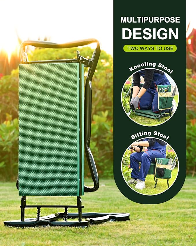 KVR Garden Bench for Kneeling and Sitting Foldable Garden Kneeler and Seat Heavy Duty,Gardner Gifts Ideas for Women Mom Grandma KVR