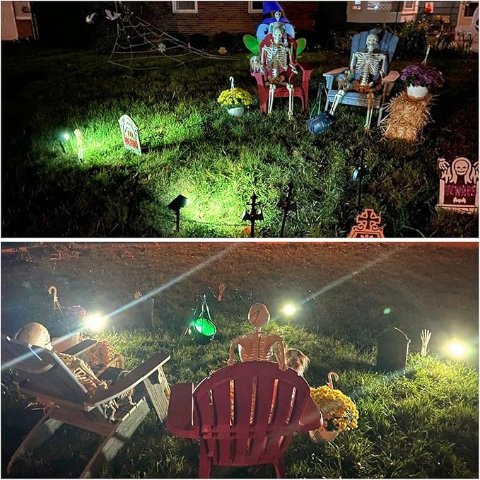 Solar Lights Outdoor Waterproof IP65, Solar Powered 76 LED 3 Lighting Modes Solar Spot Lights Outdoor for Yard Garden Landscape Pathway (Warm White, 4 Pack) GKGG