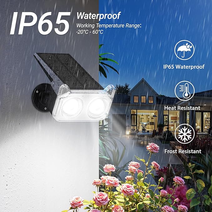 LETMY Solar Spot Lights Outdoor Waterproof with Bigger LED, 4 Pack Auto ON/OFF 135°Adjustable Solar Lights Outdoor, 2-in-1 Wall Lights & 2 Modes Landscape Spotlights for Tree Yard Pathway Garden Decor Letmy