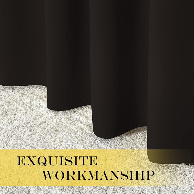 NICETOWN Room Divider Curtain 132 Inches Long, Wide Blackout Sliding Door Curtain for Bedroom, Room Darkening Privacy Window Curtain for Patio Door (1 Panel Set, Toffee Brown, 80 x 132 Inch) NICETOWN
