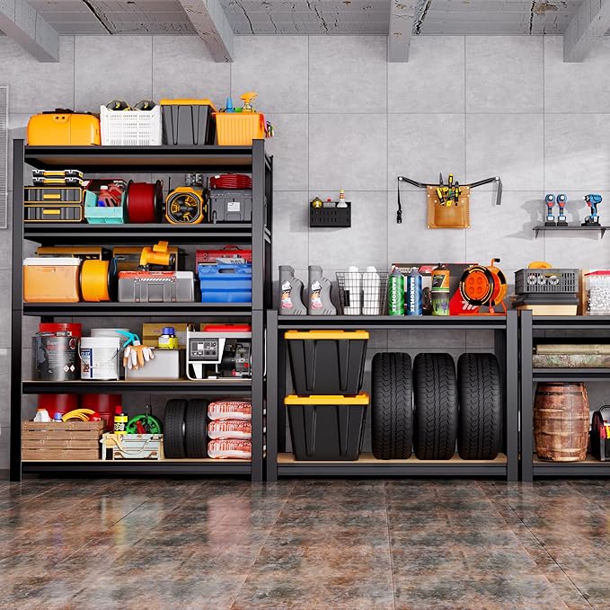 71"H-35"W Garage Shelving-2050LBS 5 Tier Storage Shelves,Adjustable Heavy Duty Metal Shelving Unit and Storage Large Rack,Utility Steel Shelf For Shop Warehouse Industrial Pantry Basement 71"x35"x16" Rootora