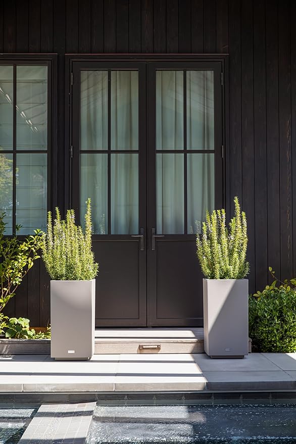 Veradek Block Series Pedestal Planter - Tall Planter for Indoor or Outdoor Front Porch | All-Weather Use with Removable Insert Bucket | Modern Décor for Flowers, Tall Trees, Faux Plants VeradekOutdoor