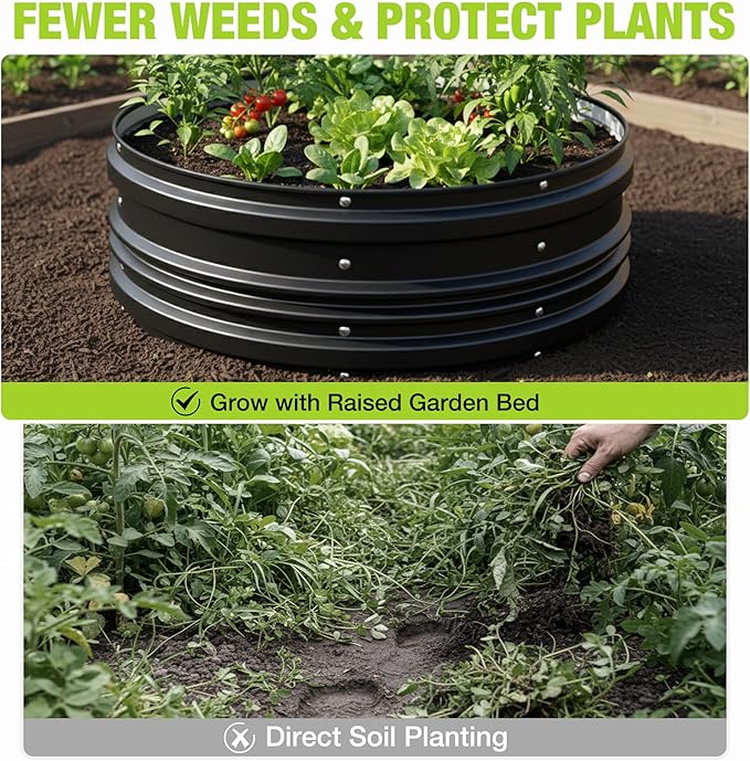 WORKPRO 3PK 2x2x1ft Outdoor Galvanized Raised Garden Bed Kit, Rust & Corrosion Protection, Easy Assembly, Safe Edge, Ideal for Vegetables & Flowers, Black WORKPRO