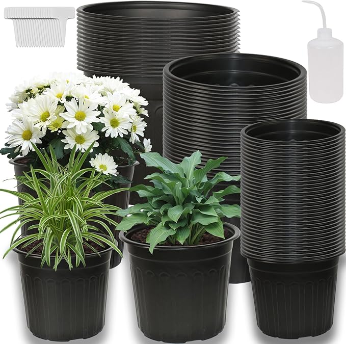 72-Pack 2/2.5/3 Gallon Flexible Plastic Plant Pots, Thickened Soft Seed Starting Container for Indoor Outdoor Plants, Seedlings, Vegetables, Succulents and Cuttings Niiiice