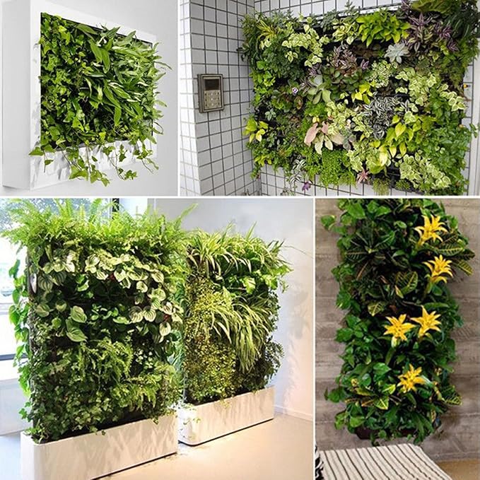 Ogrmar 64 Pockets Vertical Wall Garden Planter Plant Grow Bag for Flower Vegetable for Indoor/Outdoor (64 Pockets, Black) Ogrmar