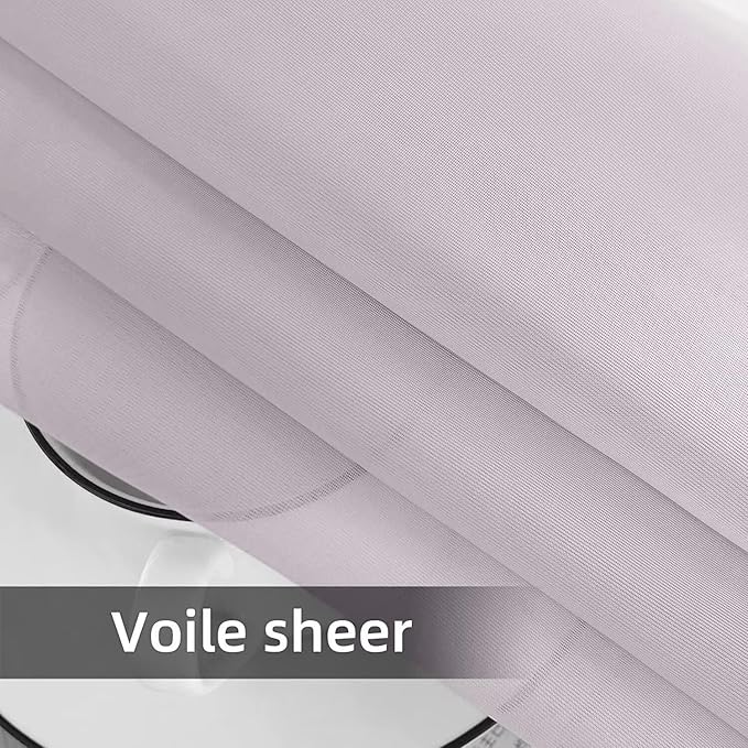 SpaceDresser Waterproof Outdoor Sheer Curtains for Patio - 2 Panels Rod Pocket Indoor Voile Sheer Curtain for Living Room,52W x 108L inch, Silver Grey SpaceDresser