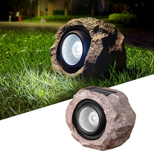 Timeflies Solar Rock Lights Outdoor 1 Pack, Bright Solar Spotlights Outdoor Waterproof, Wireless LED Rock Lights, Auto On/Off Solar Landscape Spotlights for Yard Walkway Patio Pathway Flowerbed Timeflies