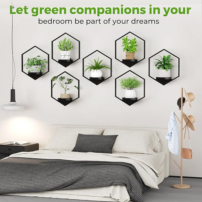 Wall Planters for Indoor Plants, Plant Frames Wall Decor Living Room Plant Stand Hanging Wall Plants Holder to Hold Large Pots Wall Plant Hanger Window Plant Shelves for Outdoor Entryway DEMEGA