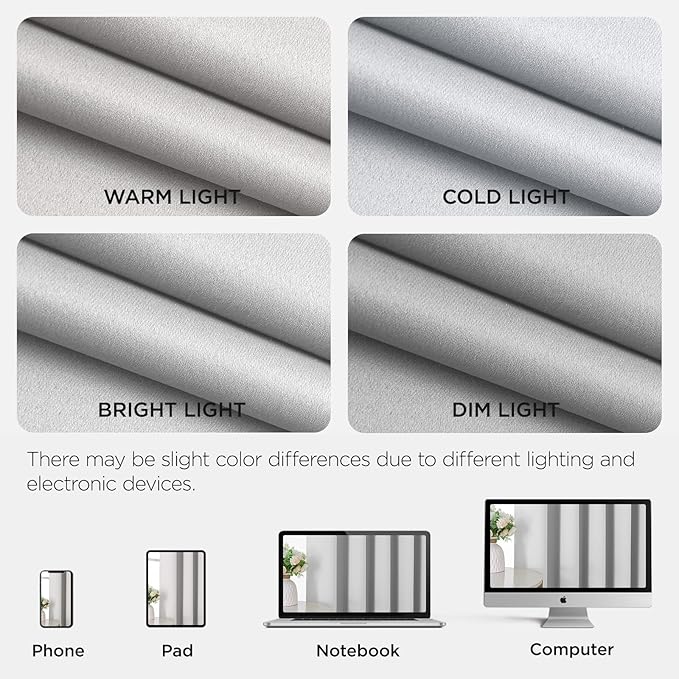 Joydeco Blackout Door Curtain for Doorway Privacy 96 Inches Long, Grommet Closet Curtain for Open Closet, Room Divider for Bedroom Living Room (Greyish White 52Wx96L, 1 Panel) JOYDECO