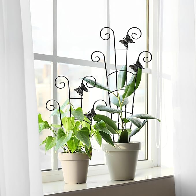 COOMIN 30'' Monstera Plant Support Outdoor, Metal Expandable Plant Supports for Indoor Plants, 2P Garden Trellis for Climbing Plants Indoor - Ivy, Pothos, Philodendron, Hoya COOMIN