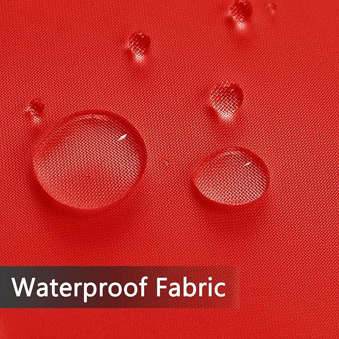 SpaceDresser Waterproof Outdoor Sheer Curtains for Patio - 4 Panels Rod Pocket Indoor Voile Sheer Curtain for Living Room,52W x 120L inch,Red SpaceDresser
