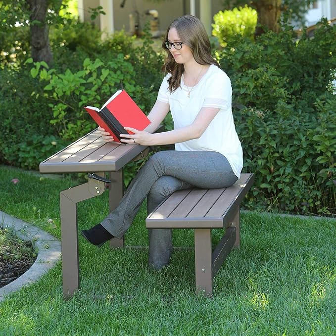 LIFETIME 60054 Convertible Bench / Table, Faux Wood Construction Lifetime