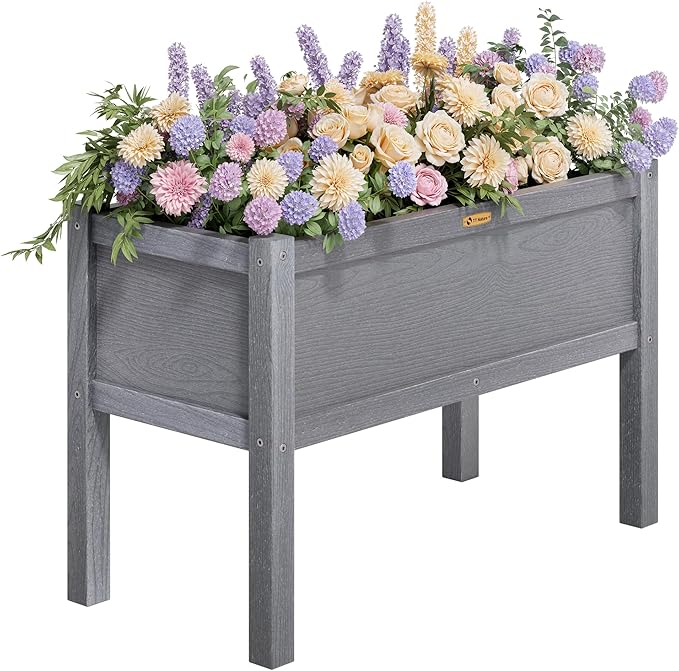 TT Nature HDPE Raised Garden Bed with Legs, Outdoor Elevated Planter Box for Vegetables, Herbs & Flowers, Weather-Resistant Raised Garden Beds for Patio, Balcony & Backyard Gardening TTNature