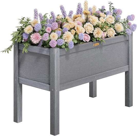 TT Nature HDPE Raised Garden Bed with Legs, Outdoor Elevated Planter Box for Vegetables, Herbs & Flowers, Weather-Resistant Raised Garden Beds for Patio, Balcony & Backyard Gardening TTNature