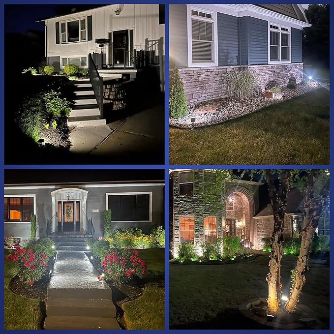 NYMPHY Solar Lights Outdoor Waterproof IP68, 56 LED 3 Lighting Modes Solar Powered Garden Yard Spot Solar Lights for Outside Landscape- 6 Pack (Cool White) NYMPHY