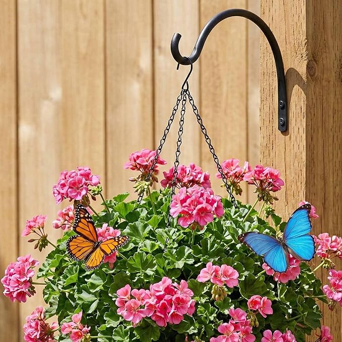 Qiang Ni Hanging Plant Bracket Hooks: 5.5 Inch Wall Plant Hook Planters and Decor - 2 Piece Rust-Resistant and Secure Brackets Maximize Your Outdoor Living Space QiangNi
