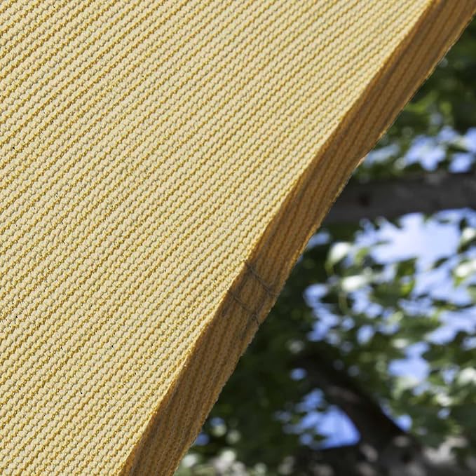Amgo Custom Size 13' x 15' x 19.8' Sand Beige Right Triangle Sun Shade Sail Order to Make Canopy Awning UPF50+ AGSLT, 95% UV Blockage, Water & Air Permeable, 200GSM Commercial Standard (We Customize) Amgo