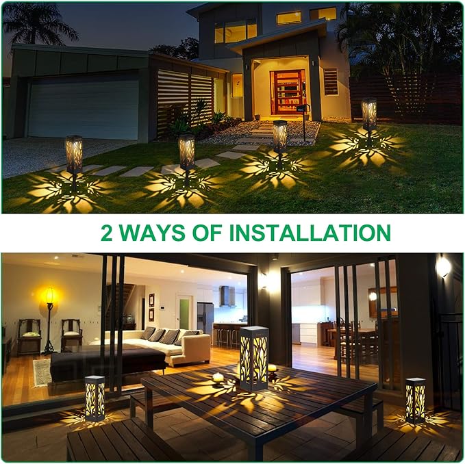 TomCare Solar Lights Outdoor Upgraded Bright Solar Pathway Lights Bigger Size Decorative Solar Waterproof Solar Powered Led Landscape Garden Lighting for Path Yard Walkway, 8 Pack TomCare