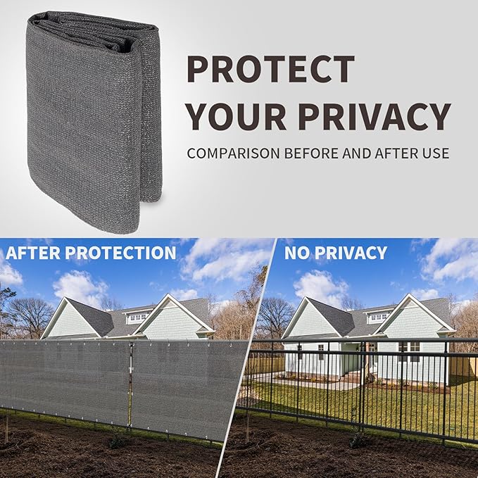 LOVE STORY Custom Size 3.3'x1' Dark Grey Balcony Privacy Screen,UV Block Privacy Fence Screen,90% Shield for Outdoor Pool Garden Apartment Railing LOVESTORY