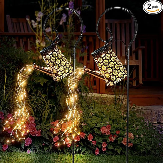 2 Pack Solar Watering Can with Lights,Solar Outdoor Garden Decor Waterproof Hanging Lantern Landscape Lights Outside Decorations for Yard Lawn Patio Gardening Gifts. WDLFCGC