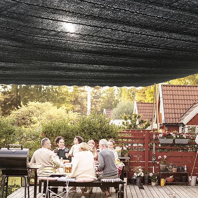 Shade Cloth for Plants Greenhouse, 80-90% Sunblock Shade Sails for Outdoor Garden Pergola Patio Lawn, Easier to Hang Sun Protection Neting Covers for Kennel Chicken Coop, 8x12 FT QLOFEI