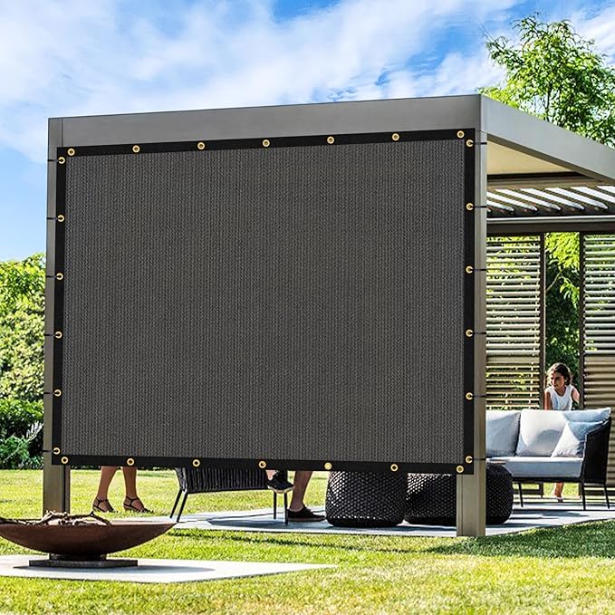 Artpuch Outdoor Pergola Shade Cover 11x13 FT Sun Shade Cloth with Grommets Dark Grey 90% UV Protection Canopy Patio Privacy Screen (Customized Available) Artpuch