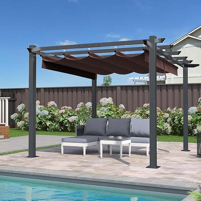 SCOCANOPY Replacement Cover Compatible with Home Depot Hampton Bay Pergola # GFM00467F,GFM00469A,(Brown) SCOCANOPY