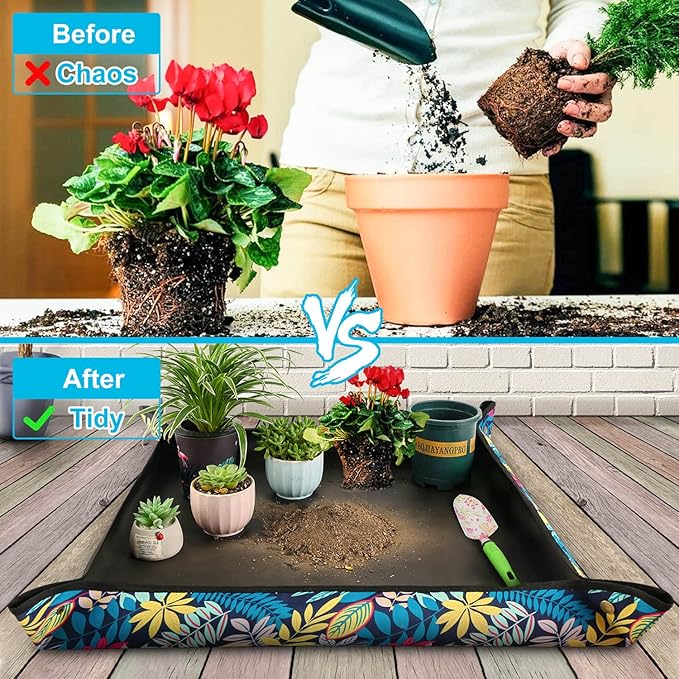 3 PCS 29.5"x 29.5" Waterproof Repotting Mat for Plant Transplanting and Mess Control HNXTYAOB