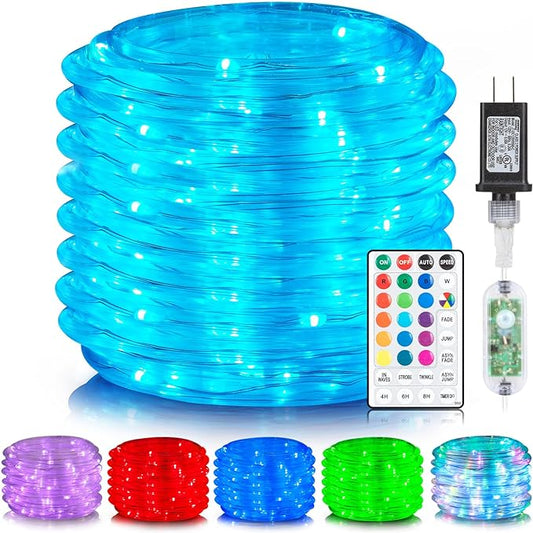 ANJAYLIA 99FT 300 LED Color Changing Rope Lights, 18 Colors Outdoor String Lights with Plug & Remote, Led Rope Lights Outdoor Waterproof, Christmas Lights for Bedroom Deck Halloween Decorations ANJAYLIA