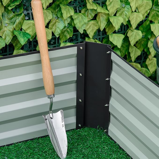 Outsunny Galvanized Raised Garden Bed, 8' x 3' x 1' Metal Planter Box, for Growing Vegetables, Flowers, Herbs, Succulents, Gray Outsunny