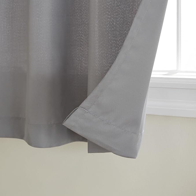 TOWN & COUNTRY BASICS Cabana Solid Heavyweight Indoor Outdoor Curtains, Light Filtering Opacity with Grommet Top, Water Repellent, 2-Pack Set, 54"x108", Medium Grey TOWN+%26+COUNTRY+BASICS