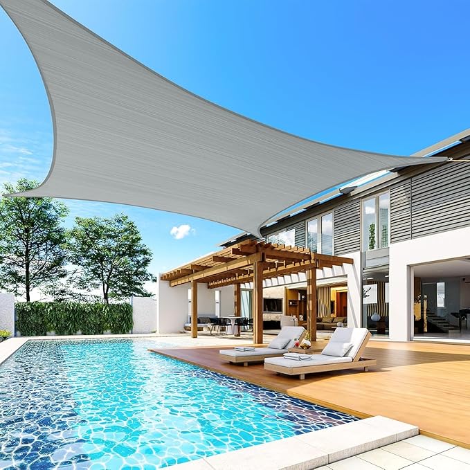 Quictent 20x26ft Sun Shade Sail for Patio, 185GSM Heavy Duty Rectangular Outdoor Sunshades UV Block Outside Canopy Cover for Backyard QUICTENT